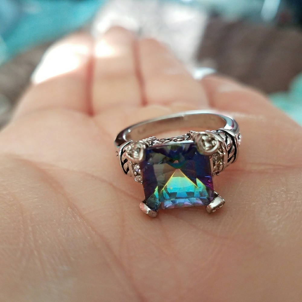 Mystic topaz ring